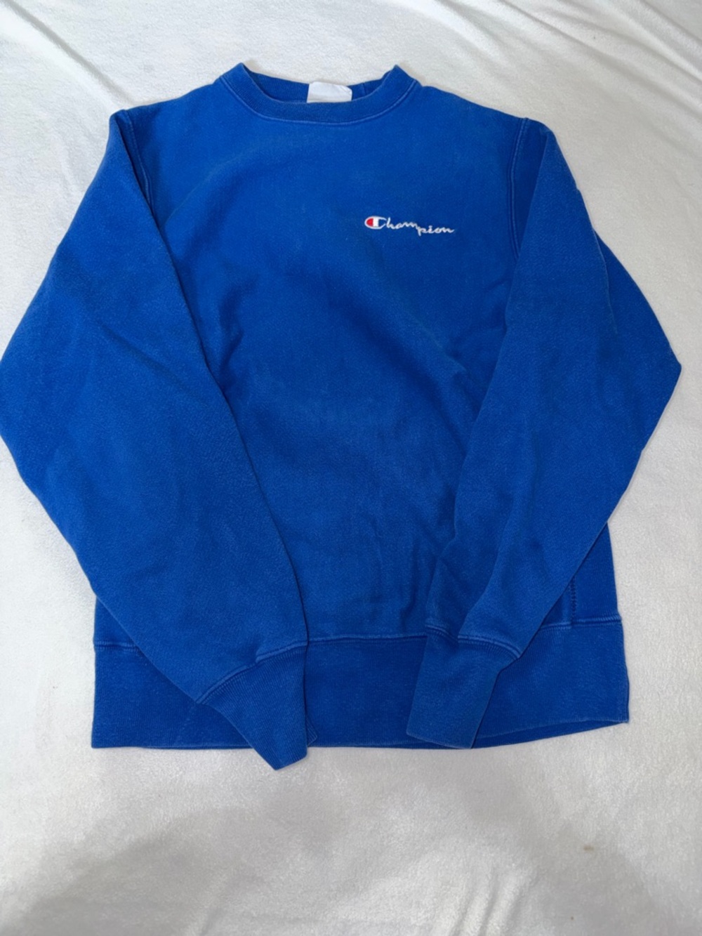 Champion Royal Blue Crewneck Sweatshirt with Embroidered Logo